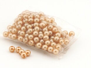 Pērles, brūnganas, 50 g, 8 mm cena un informācija | Materiāli floristikai | 220.lv