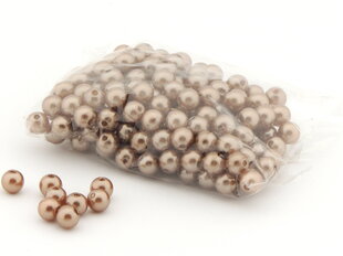 Pērles, brūnganas, 50 g, 8 mm cena un informācija | Materiāli floristikai | 220.lv