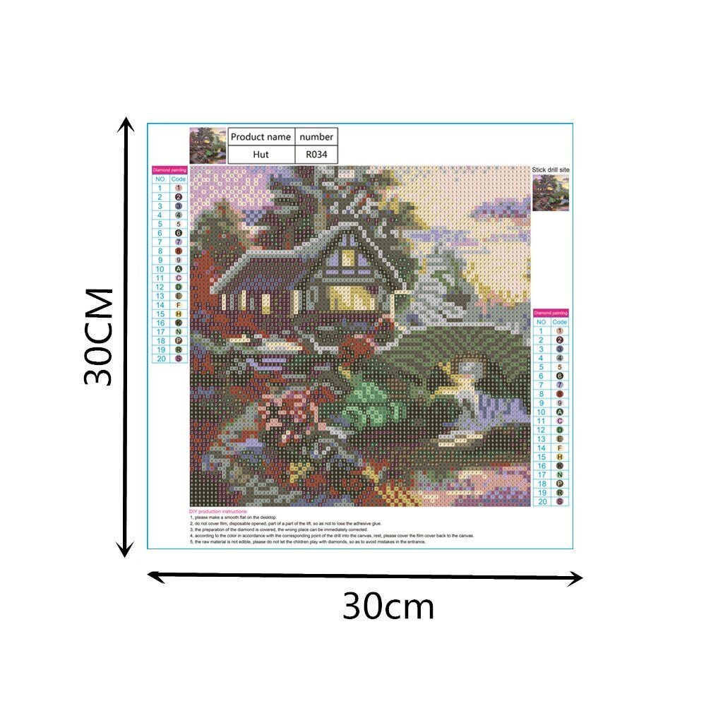 Diamond attēlu-mozaīkas 5D komplekts (caurumu līmēšana) 30x30 cm DK31055 cena un informācija | Dimantu mozaīkas | 220.lv