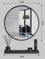 Spogulis ar plauktu, 70 cm, pelēks цена и информация | Spoguļi | 220.lv