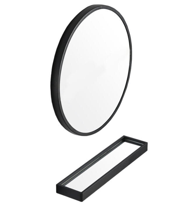 Spogulis ar plauktu, 70 cm, pelēks цена и информация | Spoguļi | 220.lv