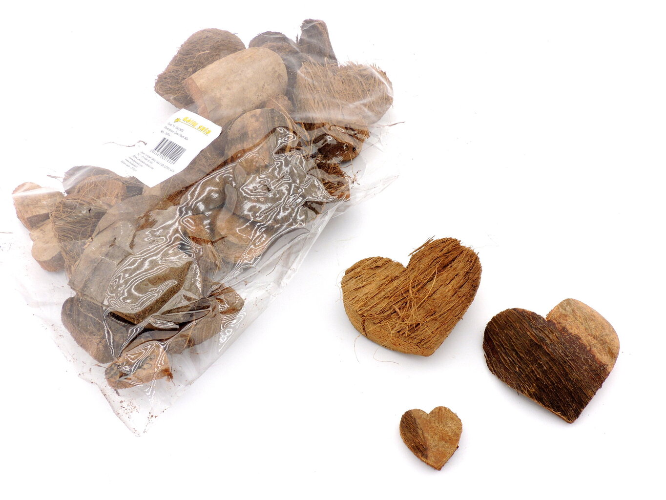 Mākslīgo kokosriekstu sirsniņu komplekts (3 cm, 5 cm, 7 cm) цена и информация | Materiāli floristikai | 220.lv