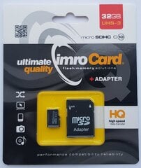 Imro MicroSD10, 32 GB cena un informācija | Atmiņas kartes mobilajiem telefoniem | 220.lv