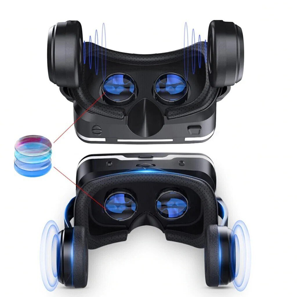 Virtuālās realitātes brilles Shinecon VR 10 3D (BT) + austiņas + tālvadības pults cena un informācija | VR brilles | 220.lv
