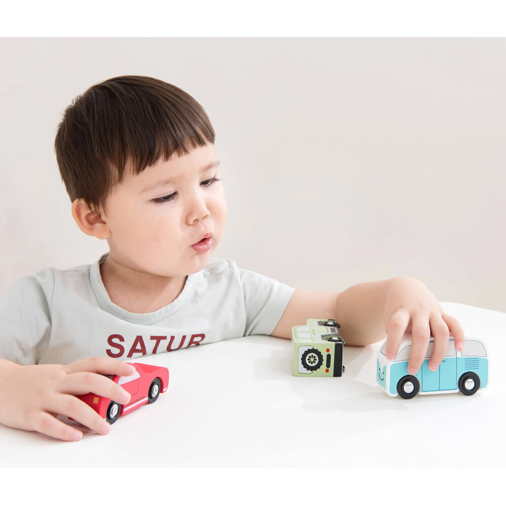 Koka automašīnu komplekts New Classic Toys, 11932 cena un informācija | Rotaļlietas zēniem | 220.lv