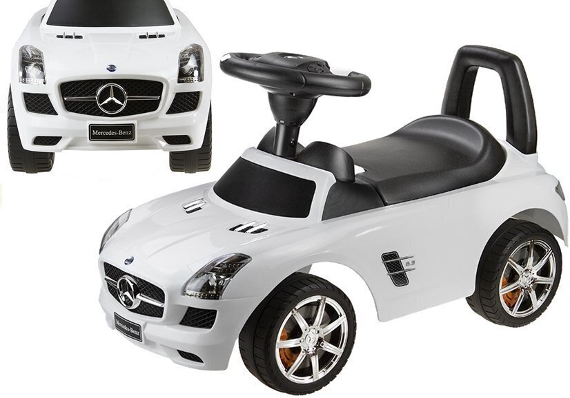 Stumjama automašīna Mercedes-Benz SLS AMG balta цена и информация | Rotaļlietas zīdaiņiem | 220.lv