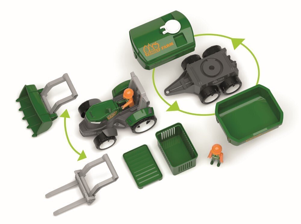 MultiGo Farm Set - Lauksaimniecības traktoru komplekts - 5 in 1 Ferma sērija cena un informācija | Rotaļlietas zēniem | 220.lv