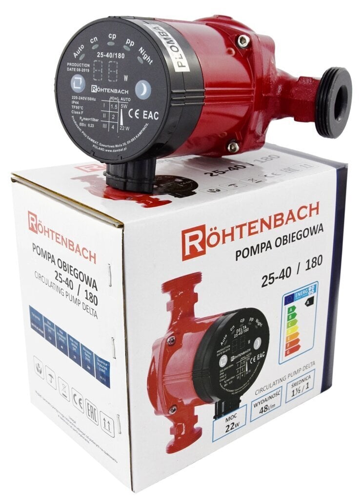 Cirkulācijas sūknis elektroniski IBO Rohtenbach 25-40/180 cena un informācija | Sūkņi tīram ūdenim | 220.lv