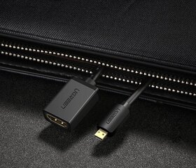 Видеоадаптер Ugreen  micro HDMI to HDMI, 20 см, черный цена и информация | Адаптеры и USB разветвители | 220.lv