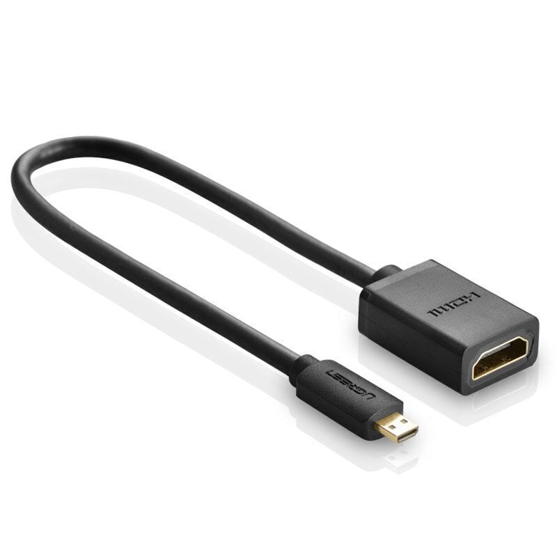 Video adapteris Ugreen micro HDMI to HDMI, 20 cm, melns cena un informācija | Adapteri un USB centrmezgli | 220.lv