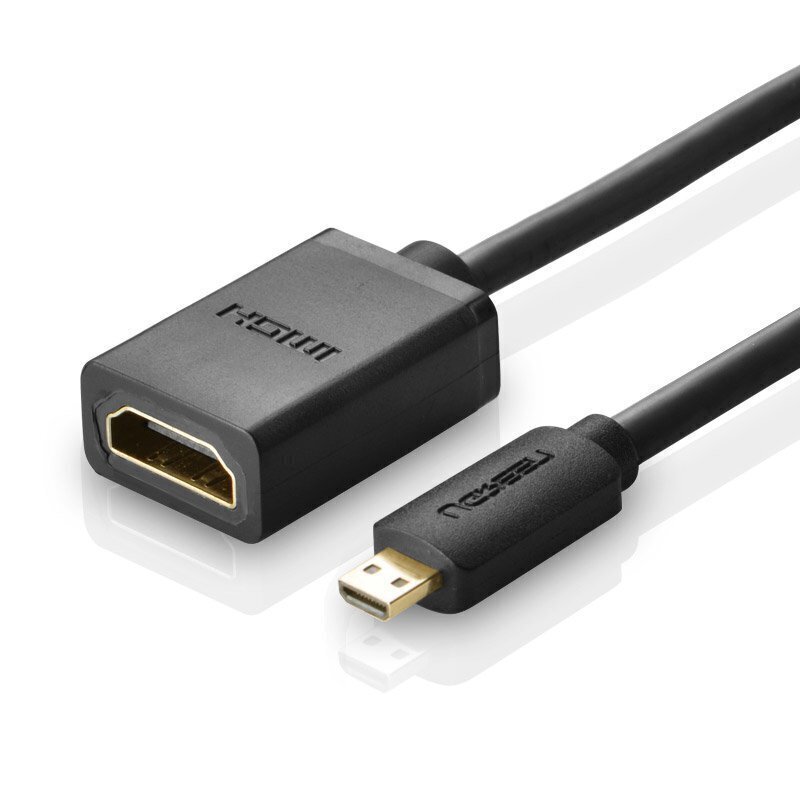 Video adapteris Ugreen micro HDMI to HDMI, 20 cm, melns cena un informācija | Adapteri un USB centrmezgli | 220.lv