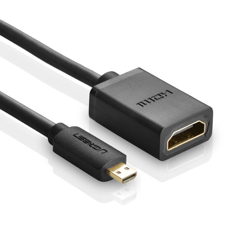 Video adapteris Ugreen micro HDMI to HDMI, 20 cm, melns cena un informācija | Adapteri un USB centrmezgli | 220.lv