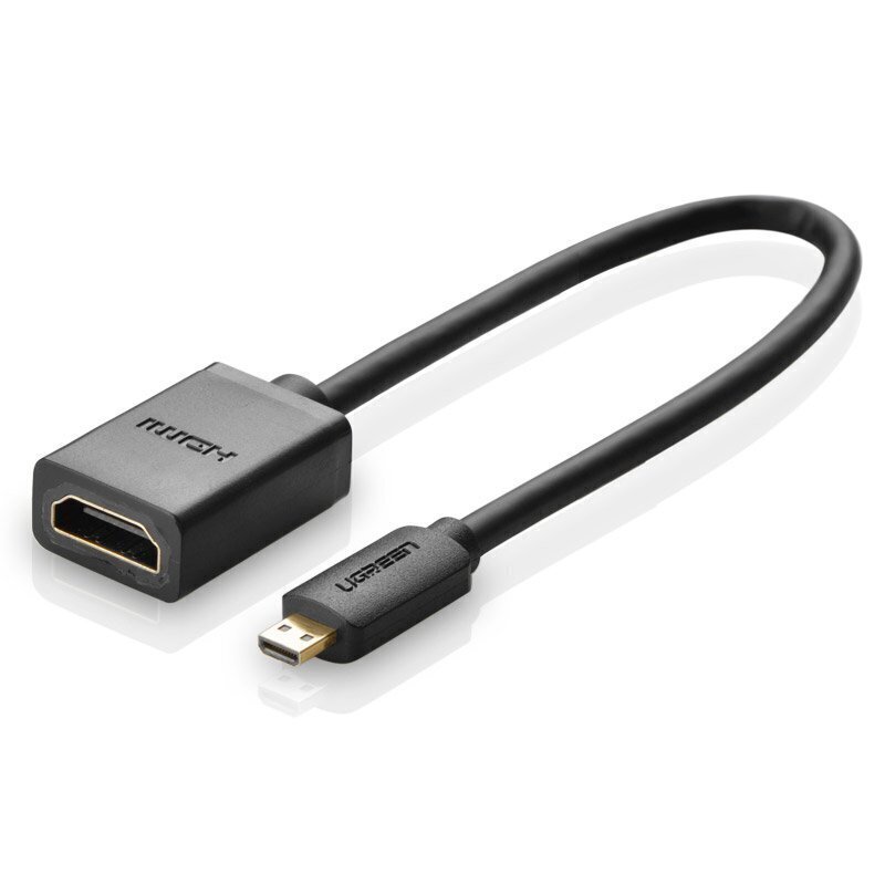 Video adapteris Ugreen micro HDMI to HDMI, 20 cm, melns cena un informācija | Adapteri un USB centrmezgli | 220.lv