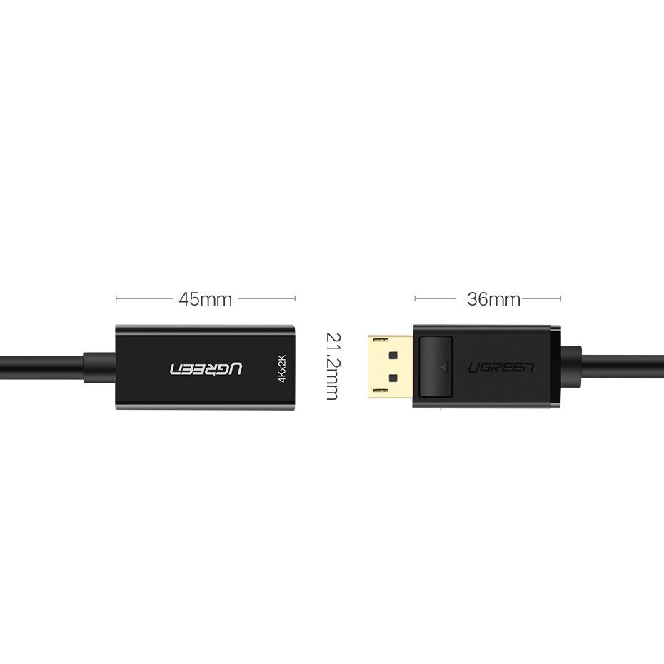 Video adapteris Ugreen MM137 DisplayPort uz HDMI, 4K, melns cena un informācija | Adapteri un USB centrmezgli | 220.lv