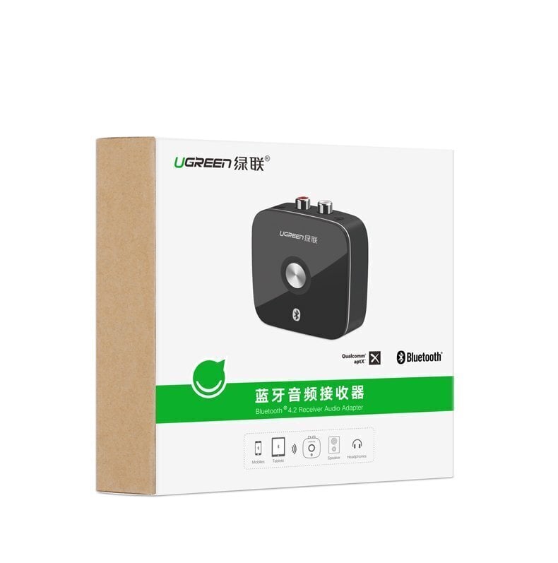 Bluetooth adapteris Ugreen CM106 2x RCA, 3,5 mm, aptX, melns цена и информация | Adapteri un USB centrmezgli | 220.lv