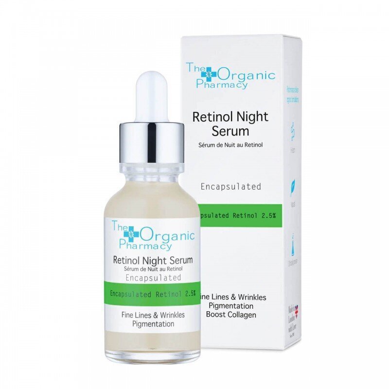 Nakts sejas serums The Organic Pharmacy Retinol Night Serum, 30 ml cena un informācija | Serumi sejai, eļļas | 220.lv