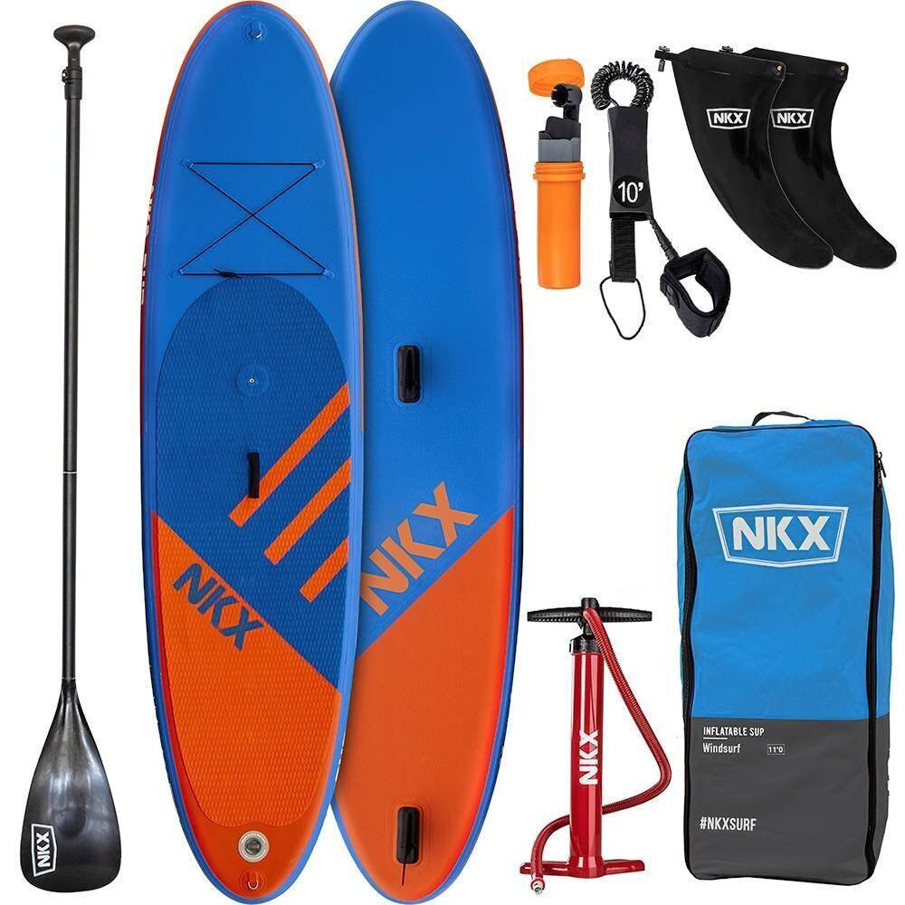 SUP dēlis - NKX Windsurf Blue Orange Wind 11’0, zils/oranžs cena un informācija | SUP dēļi, sērfa dēļi un piederumi | 220.lv