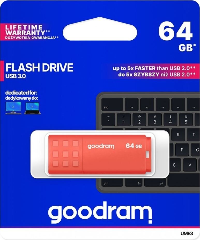 GoodRam UME3-0640O0R11 цена и информация | USB Atmiņas kartes | 220.lv