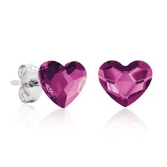 Stud серьги 925 heart “fuchsia” 6 мм цена и информация | Серьги | 220.lv