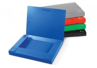 FORPUS mape-kaste ar gumiju, plastmasas, 30 mm, A4, melna cena un informācija | Kancelejas preces | 220.lv