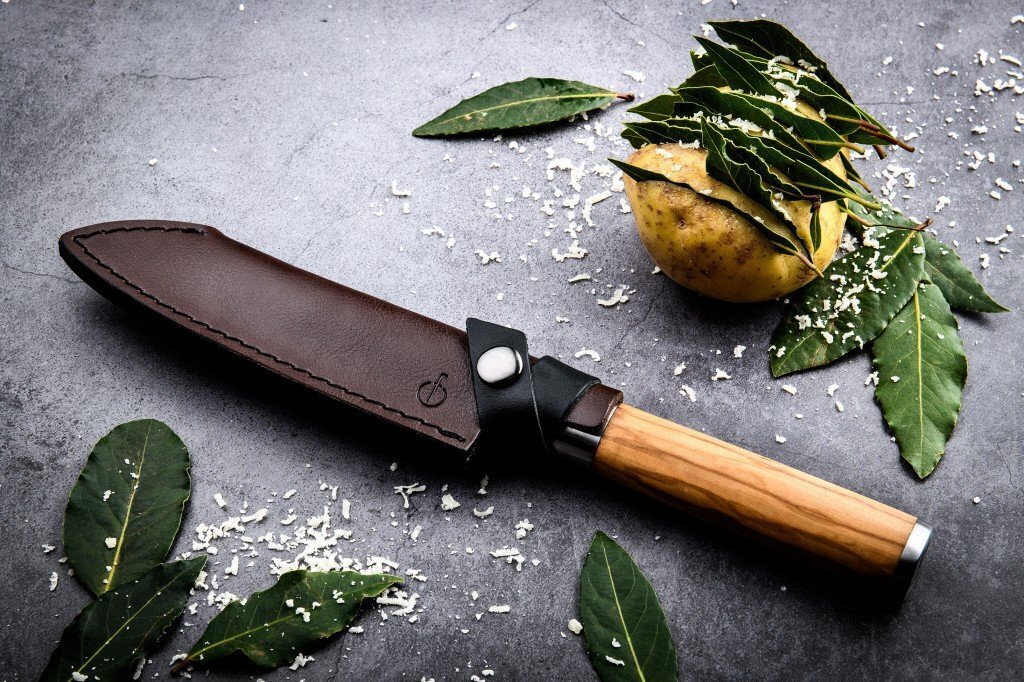 Ādas maksts STYLE DE VIE Leather, Forged Santoku nazim, 14 cm cena un informācija | Naži un to piederumi | 220.lv