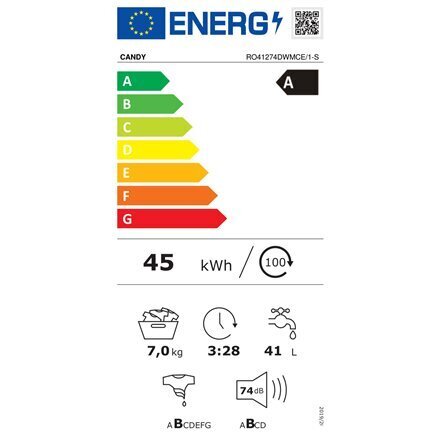 Candy RO41274DWMCE/1-S cena un informācija | Veļas mašīnas | 220.lv