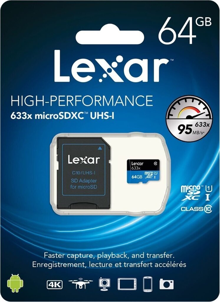 Lexar LSDMI64GBBEU633A 64GB cena un informācija | Atmiņas kartes mobilajiem telefoniem | 220.lv