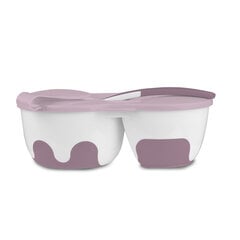 Тарелка BabyOno двойная с ложкой, розовая, 1067/02 цена и информация | Детская посуда, контейнеры для молока и еды | 220.lv