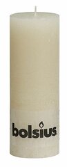 Galda svece Rustic 190/68mm, 65h, ziloņkaula krāsā cena un informācija | Sveces un svečturi | 220.lv