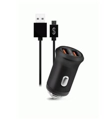 Fonex 2 xUSB auto lādētājs ar Micro-USB kabeli, 2.1 A, melns cena un informācija | Lādētāji un adapteri | 220.lv