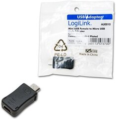Adapteris LogiLink Mini USB - Micro USB cena un informācija | Adapteri un USB centrmezgli | 220.lv