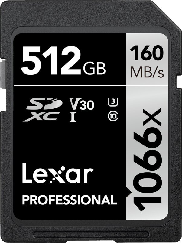 Lexar Professional 1066x SDXC UHS-I SDXC, 512 GB, Silver, Class 10, U3, V30, 120 MB cena un informācija | Atmiņas kartes fotokamerām | 220.lv