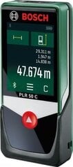 Лазерный дальномер Bosch PLR 50 C цена и информация | Шуруповерты, дрели | 220.lv