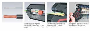 Autom. skrubis kabeļiem 0,2-6 mm2, Knipex cena un informācija | Rokas instrumenti | 220.lv