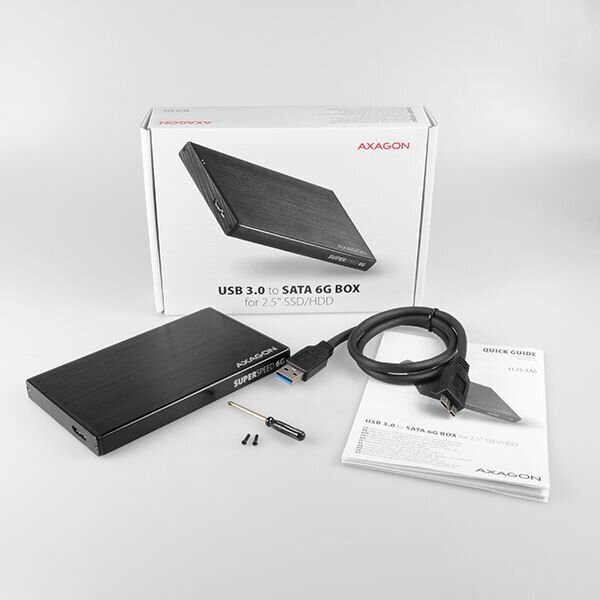 AXAGON EE25-XA6 USB3.0 - SATA 6G 2.5 External Adapter - ALINE Box cena un informācija | Komponentu piederumi | 220.lv