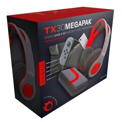 Gioteck TX30 Mega Pack incl. Stereo Game & Go Headset (Grey/Red), Case and Protector Kit (Switch) cena un informācija | Austiņas | 220.lv