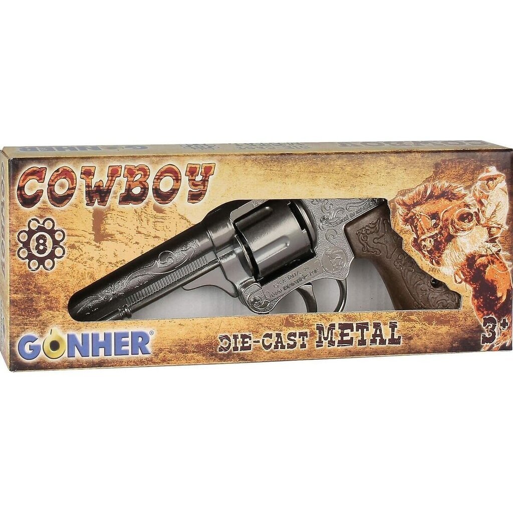 GONHER kovboja pistole (8 šāvieniem), 80/0 cena un informācija | Rotaļlietas zēniem | 220.lv