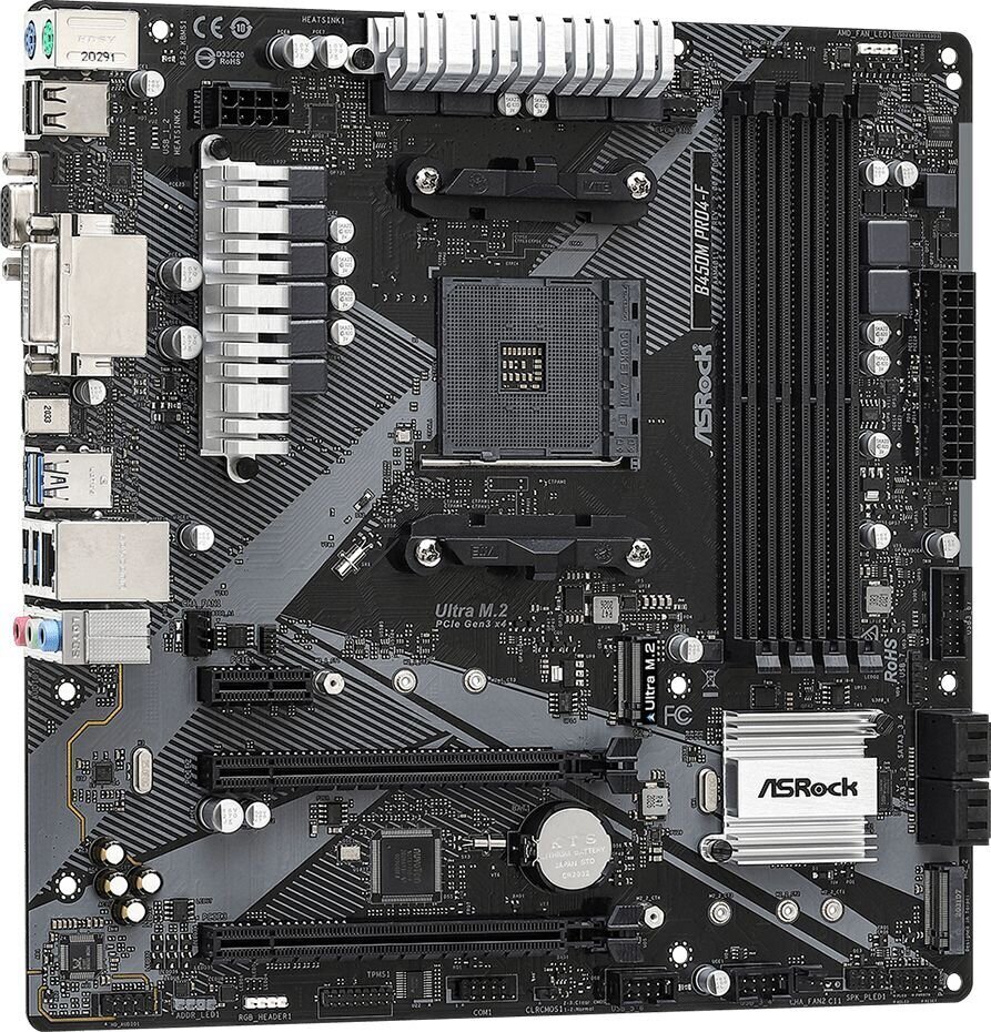 ASRock B450M PRO4-F R2.0 cena un informācija | Mātesplates | 220.lv