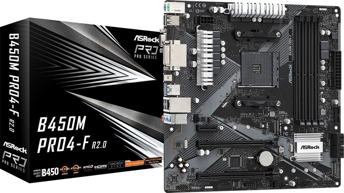 ASRock B450M PRO4-F R2.0 цена и информация | Mātesplates | 220.lv