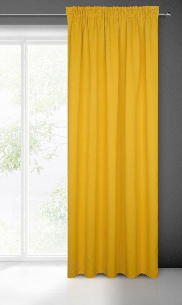 Aptumšojošais aizkars Logan, sinepju dzeltenā krāsā, 135 x 270 cm цена и информация | Aizkari | 220.lv