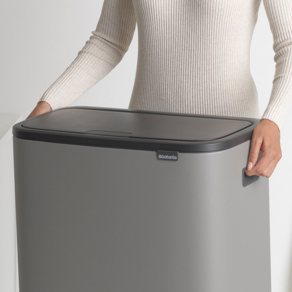 Brabantia Bo touch Bin atkritumu tvertne, 2x30L, Mineral Concrete Grey cena un informācija | Miskastes | 220.lv