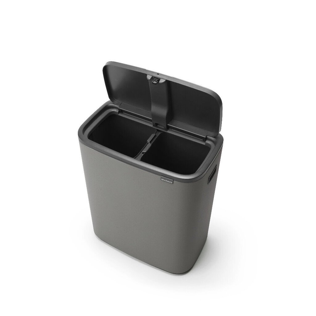 Brabantia Bo touch Bin atkritumu tvertne, 2x30L, Mineral Concrete Grey cena un informācija | Miskastes | 220.lv