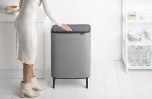 Brabantia Bo touch Bin Hi atkritumu tvertne, 60 L, Mineral Concrete Grey cena un informācija | Miskastes | 220.lv