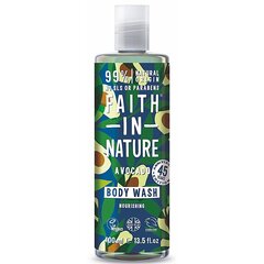 Faith in Nature barojoša dušas želeja-vannas putas ar avokado eļļu, 400ml cena un informācija | Faith in nature Smaržas, kosmētika | 220.lv