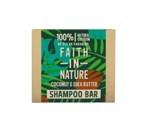 Faith in Nature matus mitrinošs cietais šampūns organisko kokoseļļu un šea sviestu, 85g цена и информация | Шампуни | 220.lv