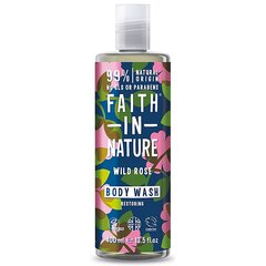 Faith in Nature ādu atjaunojoša dušas želeja-vannas putas ar organisko savvaļas rozes eļļu, 400ml cena un informācija | Dušas želejas, eļļas | 220.lv