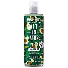 Faith in Nature matus barojošs šampūns ar avokado eļļu, 400ml cena un informācija | Faith in nature Smaržas, kosmētika | 220.lv