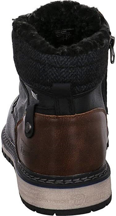 Tom Tailor vīriešu ziemas zābaki, melni brūnā krāsā cena un informācija | Vīriešu kurpes, zābaki | 220.lv