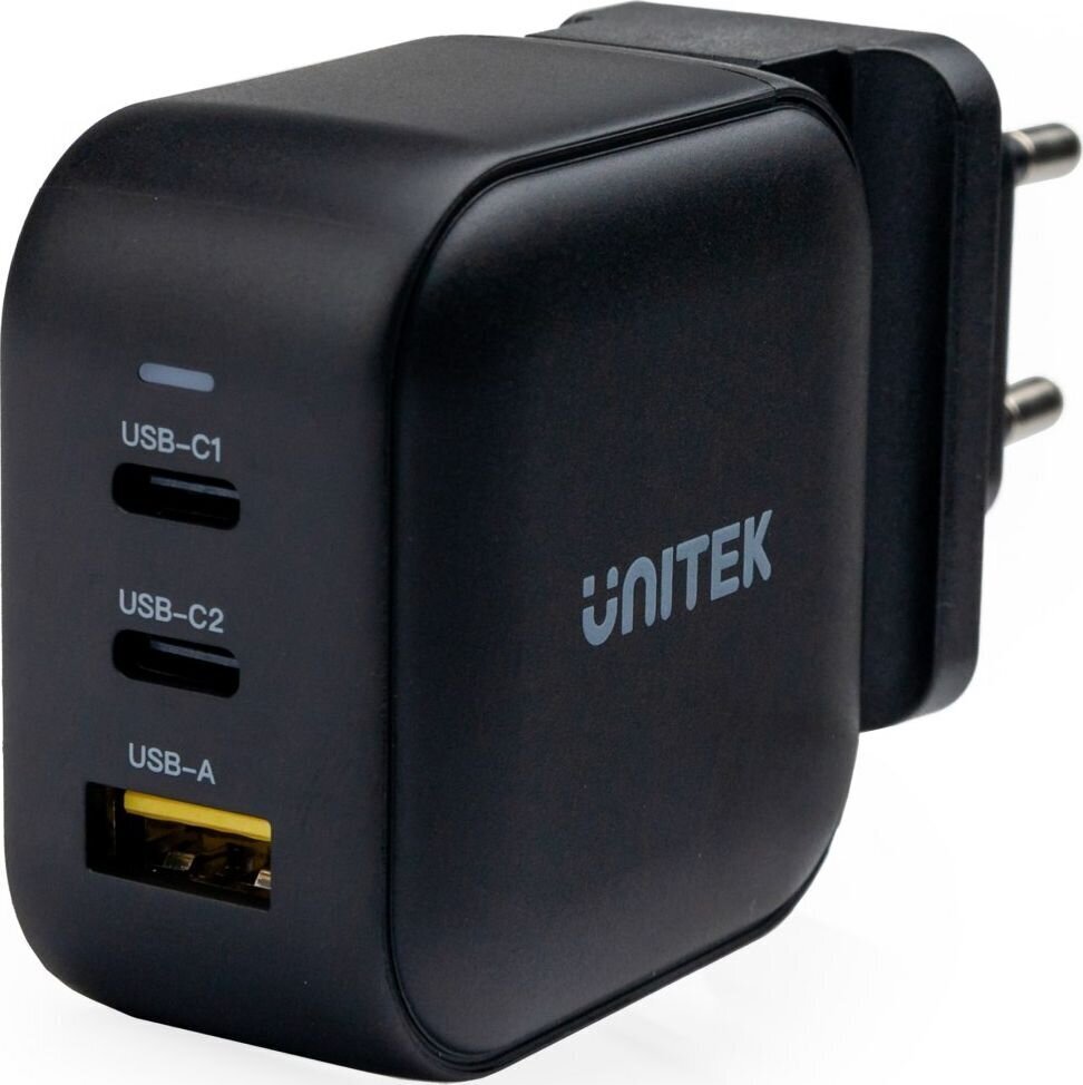 Istabas lādētājs Unitek GaN 2x USB-C 1x USB-A 2x USB-C 1x USB-A PD QC 3.0 66W BLACK цена и информация | Lādētāji un adapteri | 220.lv