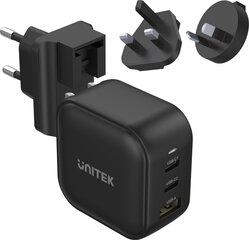 Istabas lādētājs Unitek GaN 2x USB-C 1x USB-A 2x USB-C 1x USB-A PD QC 3.0 66W BLACK cena un informācija | Lādētāji un adapteri | 220.lv